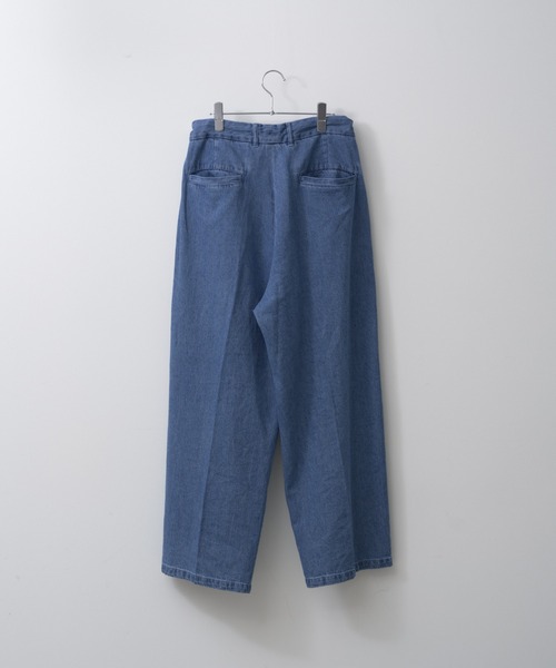 WHIMSIC(ウィムジック)の「【UNISEX/2サイズ展開/SETUP対応】コットンリネンデニムスラックス(デニムパンツ・メンズ・チャコールグレー/ブルー・1/2)」の4枚目の写真