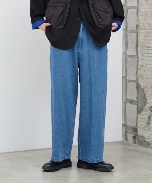 WHIMSIC(ウィムジック)の「【UNISEX/2サイズ展開/SETUP対応】コットンリネンデニムスラックス(デニムパンツ・メンズ・チャコールグレー/ブルー・1/2)」の13枚目の写真