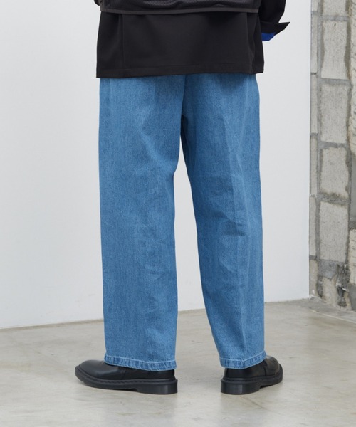 WHIMSIC(ウィムジック)の「【UNISEX/2サイズ展開/SETUP対応】コットンリネンデニムスラックス(デニムパンツ・メンズ・チャコールグレー/ブルー・1/2)」の14枚目の写真