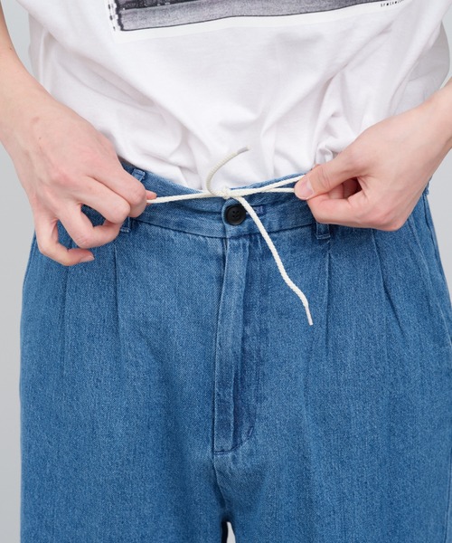 WHIMSIC(ウィムジック)の「【UNISEX/2サイズ展開/SETUP対応】コットンリネンデニムスラックス(デニムパンツ・メンズ・チャコールグレー/ブルー・1/2)」の9枚目の写真