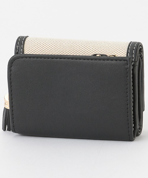 pom ponette junior（ポンポネットジュニア）の「異素材コンビ三つ折り財布（財布・キッズ・ブラック/ライトブルー・FREE）」の4枚目の写真