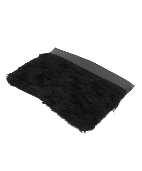 JOHN LAWRENCE SULLIVAN（ジョンローレンスサリバン）の「FUR CLUTCH BAG（クラッチバッグ・レディース・ブラック/キャメル・ONE SIZE）」の4枚目の写真