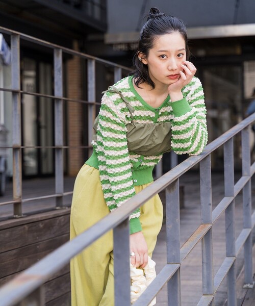美品 22AW ドレステリア ウールカシミヤロングボーダーカーディガン 近年 セール】シアー ボーダー ニットカーディガン(カーディガン