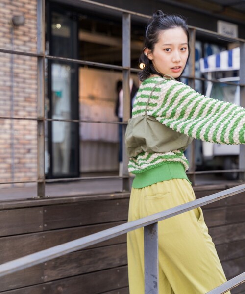FREAK'S STORE(フリークスストア)の「シアー ボーダー ニットカーディガン(カーディガン/ボレロ・レディース・ネイビー/グリーン・フリ-)」の19枚目の写真