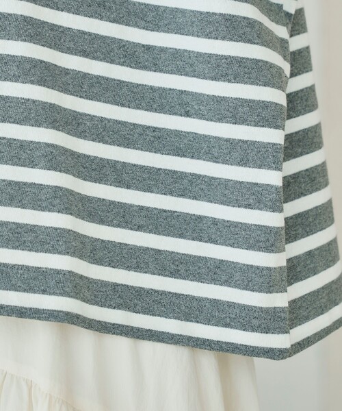 FREAK'S STORE（フリークスストア）の「限定展開　ボートネック バスクボーダー 半袖 Tシャツ（Tシャツ/カットソー・レディース・チャコールグレー/オフホワイト/その他15/ブラック/ブルー/レッド/グリーン/その他13/ベージュ/ネイビー・ﾌﾘ-）」の12枚目の写真