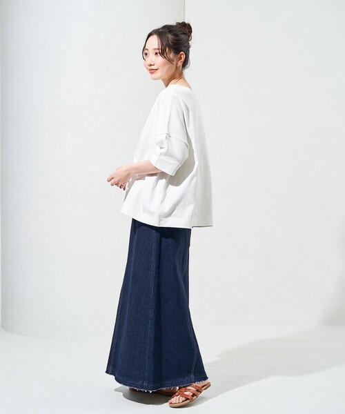 FREAK'S STORE（フリークスストア）の「限定展開　ボートネック バスクボーダー 半袖 Tシャツ（Tシャツ/カットソー・レディース・チャコールグレー/オフホワイト/その他15/ブラック/ブルー/レッド/グリーン/その他13/ベージュ/ネイビー・ﾌﾘ-）」の15枚目の写真