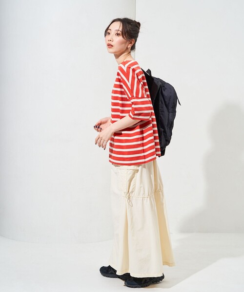 FREAK'S STORE（フリークスストア）の「限定展開　ボートネック バスクボーダー 半袖 Tシャツ（Tシャツ/カットソー・レディース・チャコールグレー/オフホワイト/その他15/ブラック/ブルー/レッド/グリーン/その他13/ベージュ/ネイビー・ﾌﾘ-）」の19枚目の写真