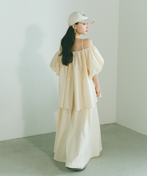 VANNIE U（ヴァニーユー）の「ボリュームギャザーロングスカート（スカート・レディース・アイボリー/グレー/ブラック/ベージュ・FREE）」の12枚目の写真