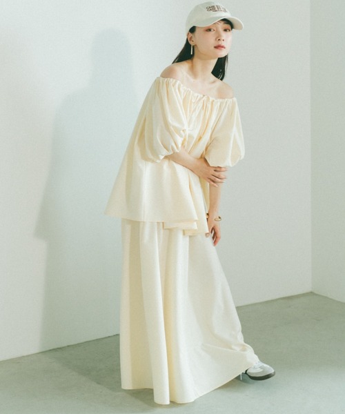 VANNIE U（ヴァニーユー）の「ボリュームギャザーロングスカート（スカート・レディース・アイボリー/グレー/ブラック/ベージュ・FREE）」の11枚目の写真