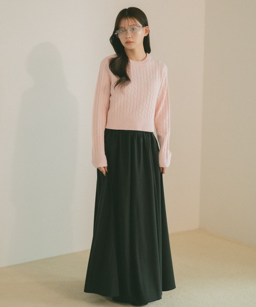 VANNIE U（ヴァニーユー）の「ボリュームギャザーロングスカート（スカート・レディース・アイボリー/グレー/ブラック/ベージュ・FREE）」の16枚目の写真