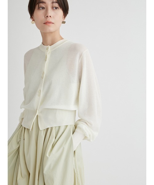 emmi エミ リネン混シアーニットカーディガン emmi エミ リネン混シアーニットカーディガン