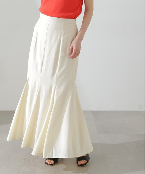 N.(N. Natural Beauty Basic)(エヌエヌナチュラルビューティーベーシック)の「◆【S Size Line】ゴアード切替マーメイドスカート(スカート・レディース・オフホワイト/チャコールグレー・MEDIUM/SMALL)」の1枚目の写真