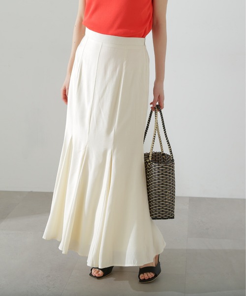 N.(N. Natural Beauty Basic)(エヌエヌナチュラルビューティーベーシック)の「◆【S Size Line】ゴアード切替マーメイドスカート(スカート・レディース・オフホワイト/チャコールグレー・MEDIUM/SMALL)」の3枚目の写真