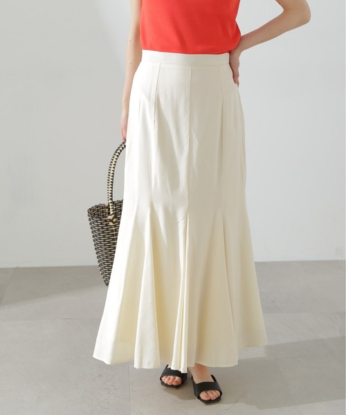 N.(N. Natural Beauty Basic)(エヌエヌナチュラルビューティーベーシック)の「◆【S Size Line】ゴアード切替マーメイドスカート(スカート・レディース・オフホワイト/チャコールグレー・MEDIUM/SMALL)」の4枚目の写真