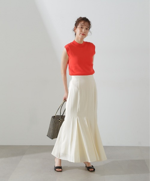 N.(N. Natural Beauty Basic)(エヌエヌナチュラルビューティーベーシック)の「◆【S Size Line】ゴアード切替マーメイドスカート(スカート・レディース・オフホワイト/チャコールグレー・MEDIUM/SMALL)」の6枚目の写真