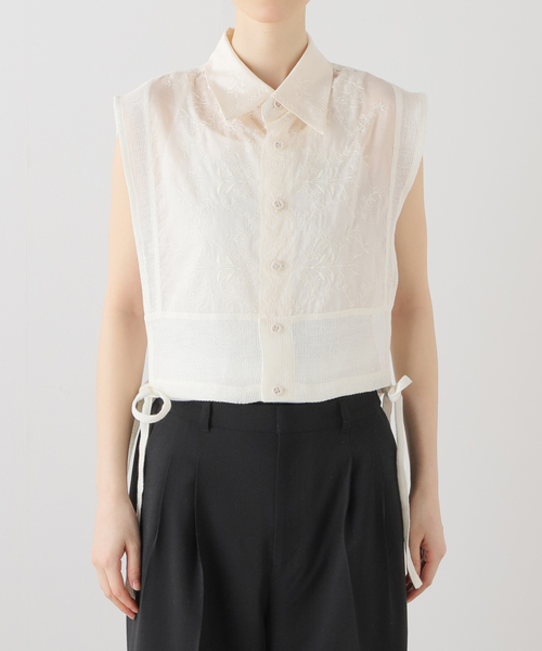 JANE SMITH / JOHN SMITH（ジェーンスミスジョンスミス）の「【JANE SMITH/ジェーンスミス】LINEN MESH EMBROIDERY SHIRT：シャツ（シャツ/ブラウス・レディース・ホワイト・SMALL）」の3枚目の写真