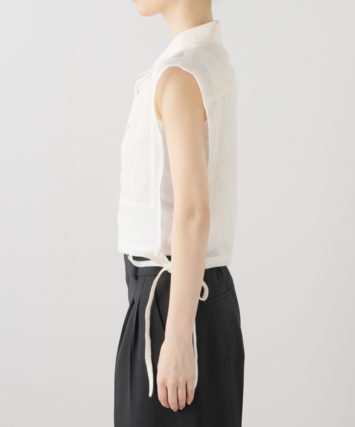 JANE SMITH / JOHN SMITH（ジェーンスミスジョンスミス）の「【JANE SMITH/ジェーンスミス】LINEN MESH EMBROIDERY SHIRT：シャツ（シャツ/ブラウス・レディース・ホワイト・SMALL）」の4枚目の写真