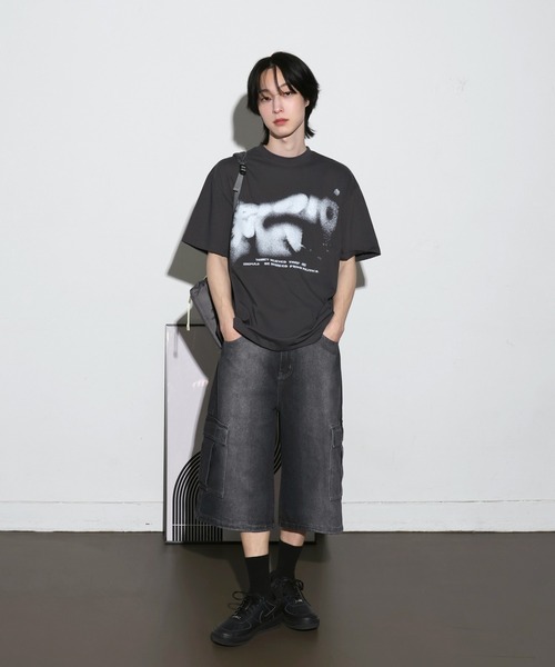 FOLLOWIN（フォロウィン）の「[UNISEX] [Short/Regularサイズ] ウォッシングVINTAGEカーゴバミューダパンツ（デニムパンツ・レディース・ブラック/ブルー・S-Short/M-Short/L-Short/S-Regular/M-Regular/L-Regular）」の9枚目の写真