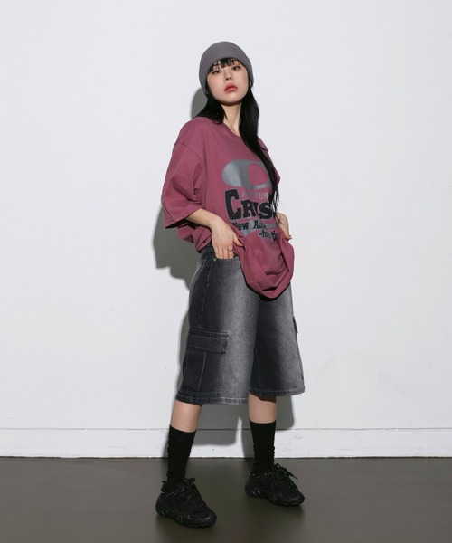 FOLLOWIN（フォロウィン）の「[UNISEX] [Short/Regularサイズ] ウォッシングVINTAGEカーゴバミューダパンツ（デニムパンツ・レディース・ブラック/ブルー・S-Short/M-Short/L-Short/S-Regular/M-Regular/L-Regular）」の12枚目の写真