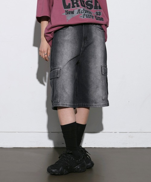 FOLLOWIN（フォロウィン）の「[UNISEX] [Short/Regularサイズ] ウォッシングVINTAGEカーゴバミューダパンツ（デニムパンツ・レディース・ブラック/ブルー・S-Short/M-Short/L-Short/S-Regular/M-Regular/L-Regular）」の16枚目の写真