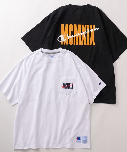 【CHAMPION】MCMXIXロゴ配色ラインロングスリーブTシャツ CHAMPION】MCMXIXロゴ配色ラインロングスリーブTシャツ トップス