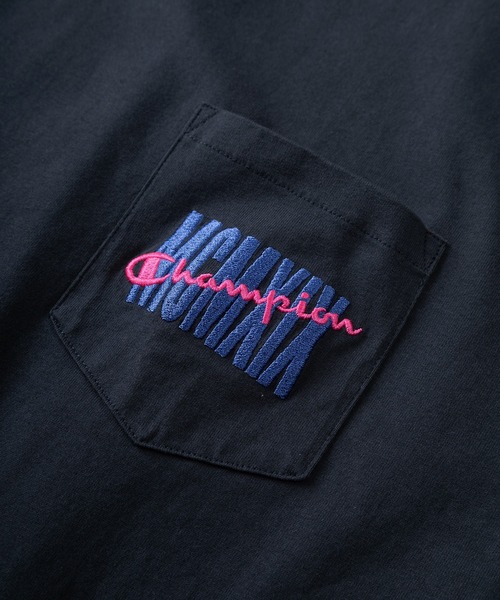 Champion(チャンピオン)の「【Champion/チャンピオン】MCMXIXロゴ&スペックタグデザイン アクションスタイル ショートスリーブTシャツ/半袖Tシャツ(Tシャツ/カットソー・メンズ・ホワイト/グレー/ネイビー/ブラック・M/L/XL)」の9枚目の写真