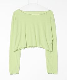 クロップド丈 メッシュシアートップス
