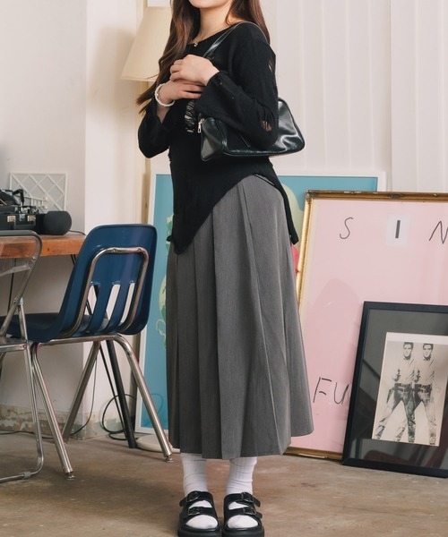 Chick(チック)の「▲Damage Knit / ダメージニット(Tシャツ/カットソー・レディース・ブラック・M/L/XL)」の2枚目の写真