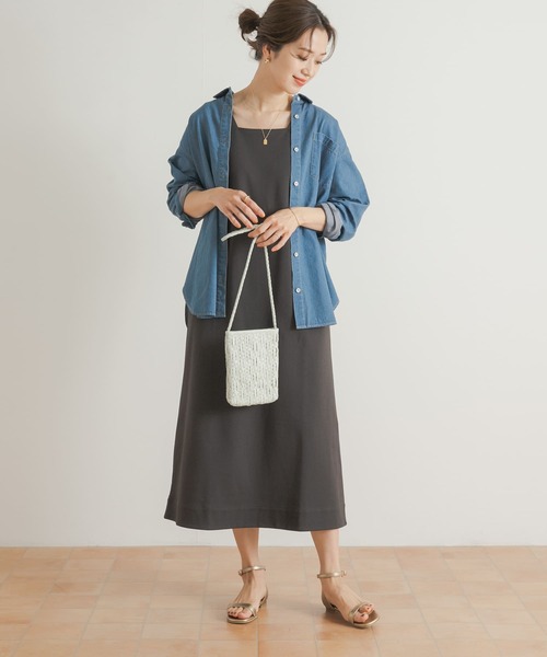URBAN RESEARCH DOORS 青 半袖カットソーワンピース 新品 URBAN RESEARCH DOORS（アーバンリサーチドアーズ）の「『UR