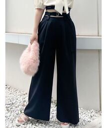 ダブルウエストベルトパンツ