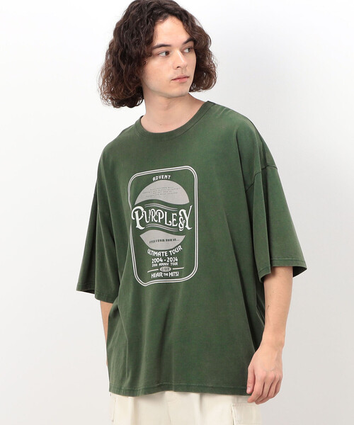 VALABASAS Strada Tシャツ 半袖 Cream Brown Yellow 送料込み セール】 フロスト加工プリントTシャツ （Tシャツ