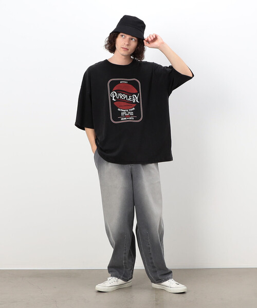 Purple&Yellow(パープルアンドイエロー)の「フロスト加工プリントTシャツ(Tシャツ/カットソー・メンズ・オレンジ/グリーン/ブラック/ホワイト・SMALL/MEDIUM/LARGE)」の11枚目の写真