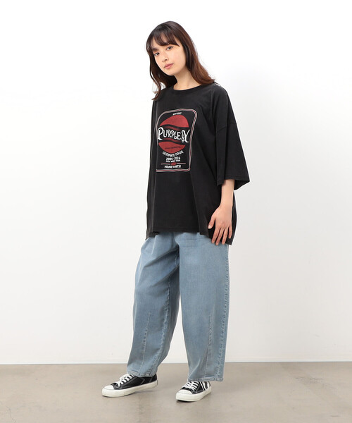 Purple&Yellow(パープルアンドイエロー)の「フロスト加工プリントTシャツ(Tシャツ/カットソー・メンズ・オレンジ/グリーン/ブラック/ホワイト・SMALL/MEDIUM/LARGE)」の14枚目の写真