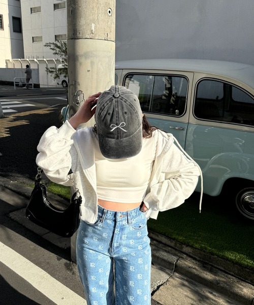 RiLi(リリ)の「ウォッシュリボンキャップ【RL】(キャップ・レディース・ベージュ/チャコールグレー/インディゴブルー・FREE)」の4枚目の写真