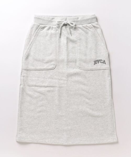 RVCA(ルーカ)の「RVCA レディース ARCH RVCA SWEAT SKIRT スカート 【2024年夏モデル】/ルーカウエストゴムワンポイントロゴスウェットスカート(スカート・レディース・グレー/ブラック・MEDIUM/SMALL)」の2枚目の写真