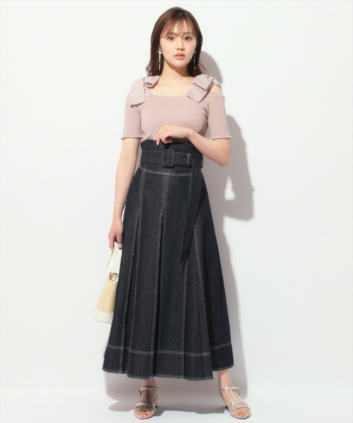 WILLSELECTION（ウィルセレクション）の「ハイウエストデニムスカート（デニムスカート・レディース・ネイビー・FREE）」の7枚目の写真