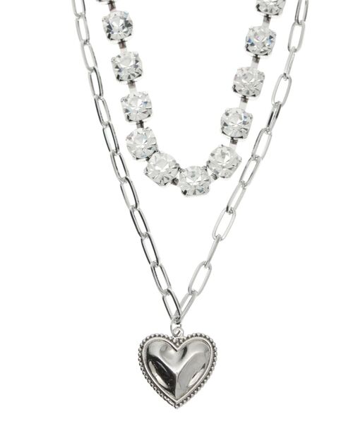 EVRIS（エヴリス）の「BLING CHOKER 2連ネックレス（ネックレス・レディース・シルバー/ゴールド・FREE）」の8枚目の写真