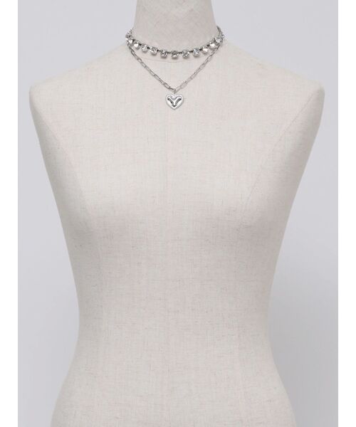 EVRIS（エヴリス）の「BLING CHOKER 2連ネックレス（ネックレス・レディース・シルバー/ゴールド・FREE）」の5枚目の写真