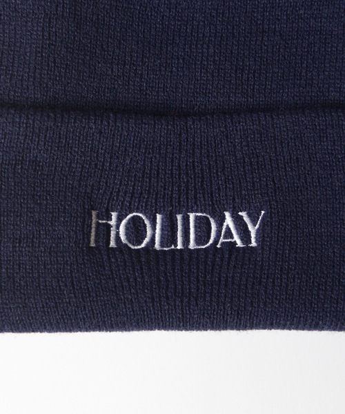 HOLIDAY（ホリデイ）の「KNIT CAP (HOLIDAY) ニットキャップ (ホリデイ)（ニットキャップ/ビーニー・レディース・ネイビー/オレンジ/ブラック・ONE SIZE）」の6枚目の写真