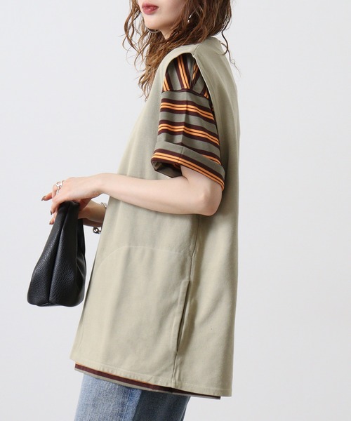 BIG MIKE(ビッグマイク)の「BIGMIKE VEST ピグメント鹿の子 ベスト(ベスト・メンズ・ブラック/オリーブ・M/XL/L)」の4枚目の写真
