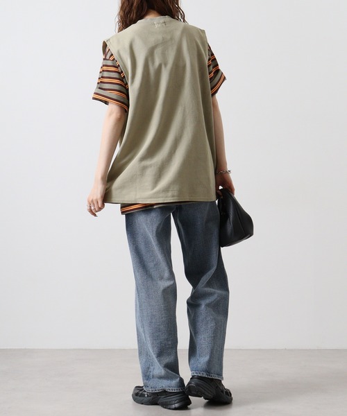 BIG MIKE(ビッグマイク)の「BIGMIKE VEST ピグメント鹿の子 ベスト(ベスト・メンズ・ブラック/オリーブ・M/XL/L)」の7枚目の写真