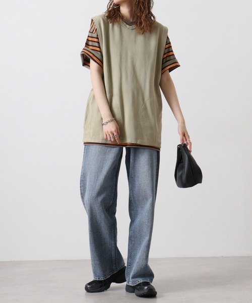 BIG MIKE(ビッグマイク)の「BIGMIKE VEST ピグメント鹿の子 ベスト(ベスト・メンズ・ブラック/オリーブ・M/XL/L)」の6枚目の写真