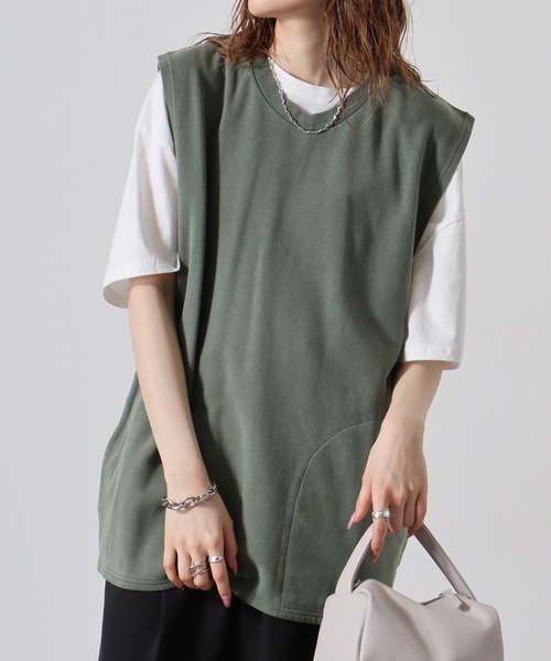 BIG MIKE(ビッグマイク)の「BIGMIKE VEST ピグメント鹿の子 ベスト(ベスト・メンズ・ブラック/オリーブ・M/XL/L)」の21枚目の写真