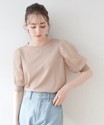 couture brooch | ◆【接触冷感/UVケア/洗える】オーガンレース袖ニット(ニット/セーター)