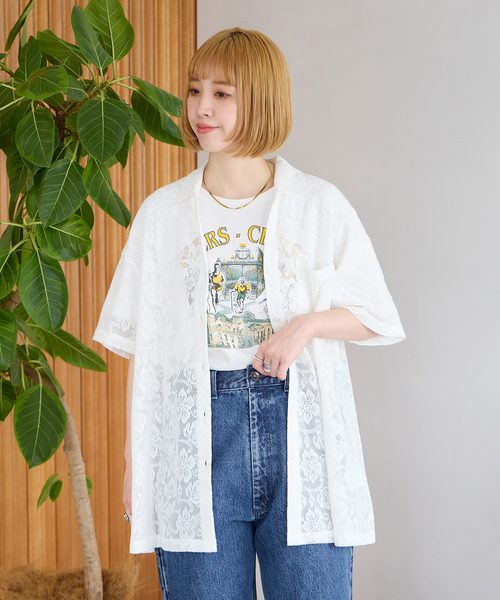 B.C STOCK Gleamy/グリーミー レースオーバーシャツジャケット 楽天市場】Gleamy/グリーミー レースオーバーシャツジャケット