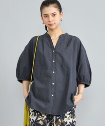Re:color綿麻スキッパーブラウス