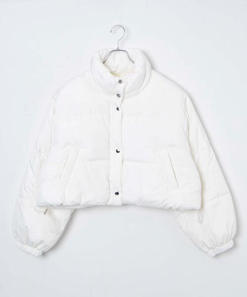 WEGO（ウィゴー）の「WEGO/パディングショートブルゾン（ダウンジャケット/コート・レディース・ホワイト/ブラック・FREE）」の8枚目の写真