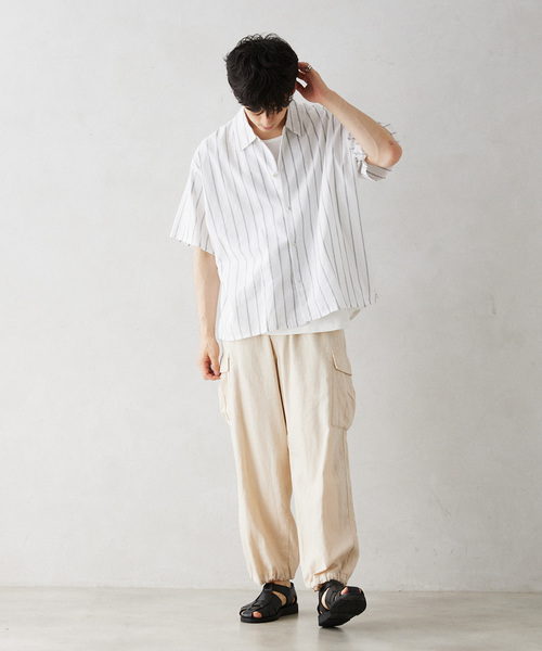 JOURNAL STANDARD relume(ジャーナルスタンダード レリューム)の「INDIA SHIRTINGS ストライプレギュラーカラーシャツ(シャツ/ブラウス・メンズ・ブルー/ホワイト・LARGE/MEDIUM)」の3枚目の写真