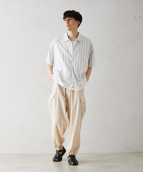 JOURNAL STANDARD relume(ジャーナルスタンダード レリューム)の「INDIA SHIRTINGS ストライプレギュラーカラーシャツ(シャツ/ブラウス・メンズ・ブルー/ホワイト・LARGE/MEDIUM)」の5枚目の写真