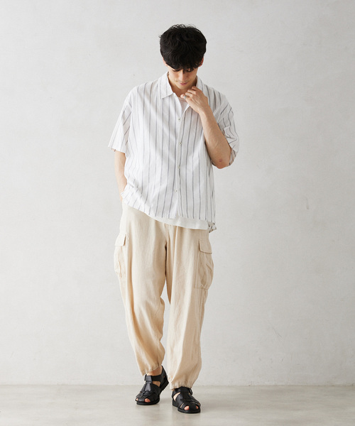 JOURNAL STANDARD relume(ジャーナルスタンダード レリューム)の「INDIA SHIRTINGS ストライプレギュラーカラーシャツ(シャツ/ブラウス・メンズ・ブルー/ホワイト・LARGE/MEDIUM)」の6枚目の写真